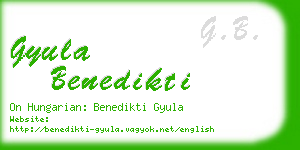 gyula benedikti business card